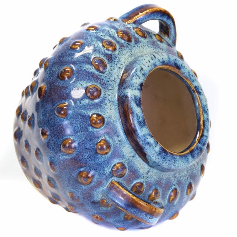 SOLD Brown Pottery Vase, Hand Painted